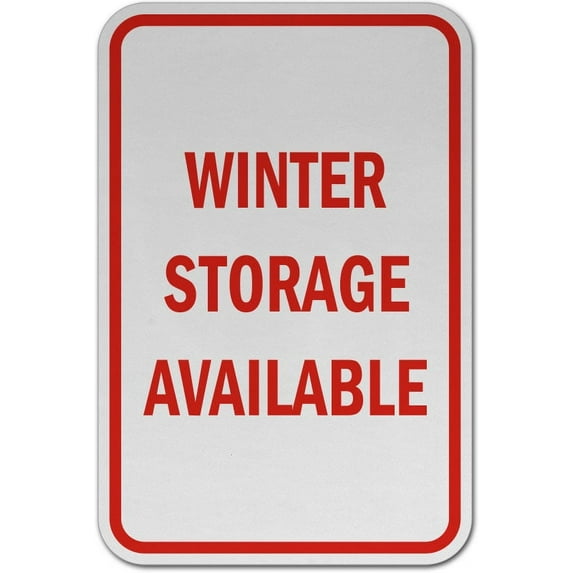 Vinyl Stickers - Winter Storage Available Sign - Safety and Warning Warehouse Signs Stickers - 18" x 24" - 6 Pack
