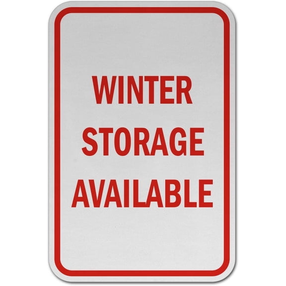 Vinyl Stickers - Winter Storage Available Sign - Safety and Warning Warehouse Signs Stickers - 24" x 30" - 3 Pack