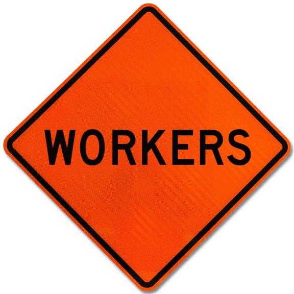 Vinyl Stickers - Workers Sign - Safety and Warning Warehouse Signs Stickers - 13" x 9" - 3 Pack