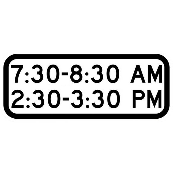 Vinyl Stickers - X:XX to X:XX AM X:XX to X:XX PM Sign - Safety and Warning Warehouse Signs Stickers - 13" x 9" - 6 Pack