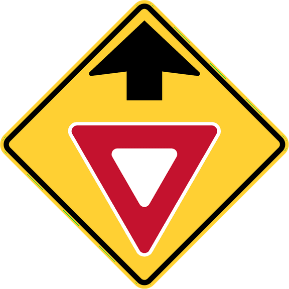 Vinyl Stickers - Yield Ahead - Safety and Warning Warehouse Signs Stickers - 3.5" x 5" - 3 Pack