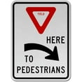 thumbnail image 1 of Vinyl Stickers - Yield Here to Pedestrians Sign 3 - Safety and Warning Warehouse Signs Stickers - 13" x 9" - 10 Pack, 1 of 5