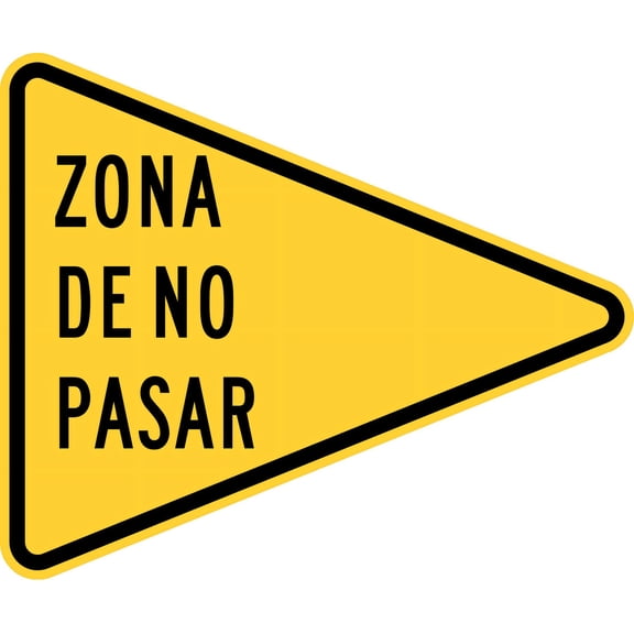 Vinyl Stickers - Zona De No Pasar (No Passing Zone), Puerto Rico - Safety and Warning Warehouse Signs Stickers - 13" x 9" - 3 Pack