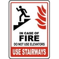 thumbnail image 1 of Vinyl Stickers - in Case of Fire Do Not Use Elevators Sign Y5 - Safety and Warning Warehouse Signs Stickers - 10" x 7" - 10 Pack, 1 of 5