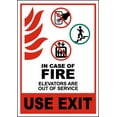 thumbnail image 1 of Vinyl Stickers - in Case of Fire Elevators Out of Service Sign - Safety and Warning Warehouse Signs Stickers - 24" x 30" - 3 Pack, 1 of 5