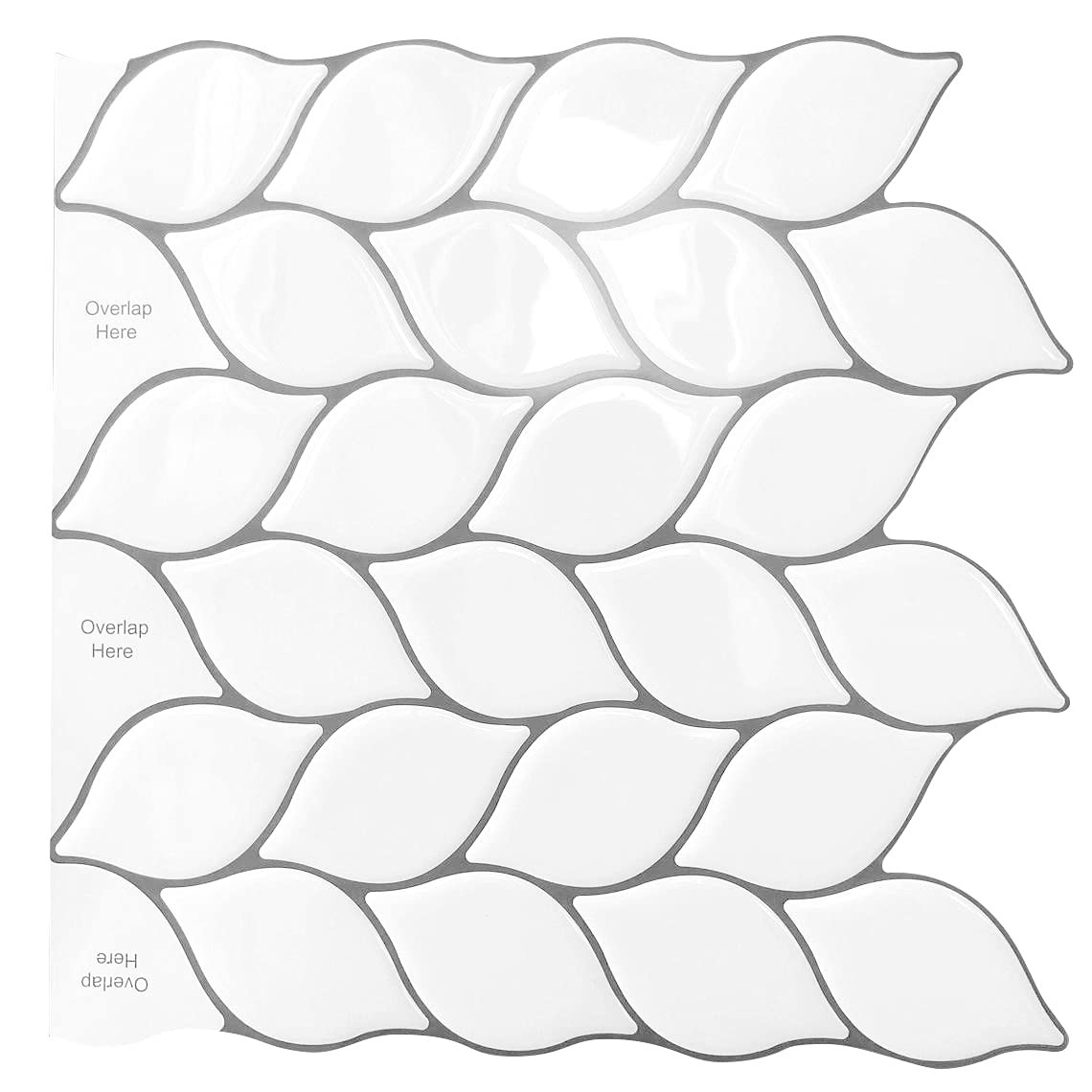 Vinyl Sticky Backsplash Tiles, 10 Sheet 3D Waterproof Heat Resistant