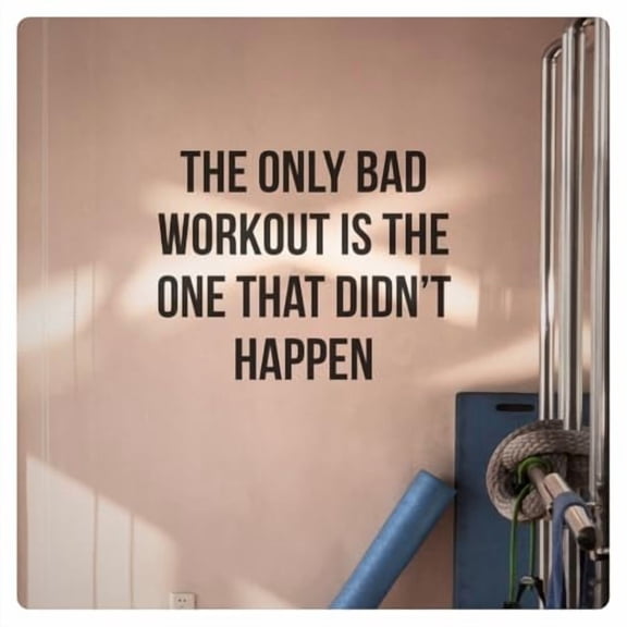 My Vinyl Story - The Only Bad Workout - Inspirational Motivational Wall Decal Sticker Quote Art Decor Saying for Home Gym Fitness Exercise Weightlifting, Removable (Black, 31x24 inches)