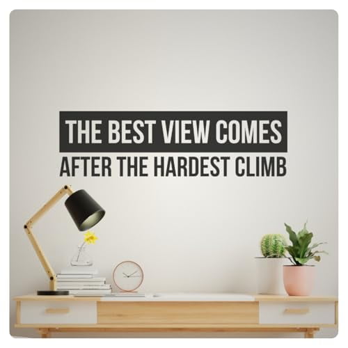 My Vinyl Story - The Best View - Inspirational Motivational Wall Decal Sticker Quote Art Decor Saying for Home Office Gym Classroom Bedroom Daily Positive Affirmation, Removable (Black, 48x14 inches)