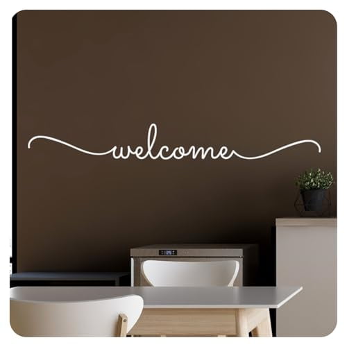 My Vinyl Story - Welcome Sign 2 - Wall Decals for Family Decal Quote Word Sayings Sticker Sign Family Decor Vinyl for Office Front Door Home, Removable (White, 22x3 inches)