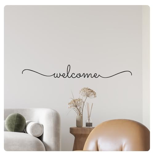 My Vinyl Story - Welcome Sign 2 - Wall Decals for Family Decal Quote Word Sayings Sticker Sign Family Decor Vinyl for Office Front Door Home, Removable (Black, 22x3 inches)