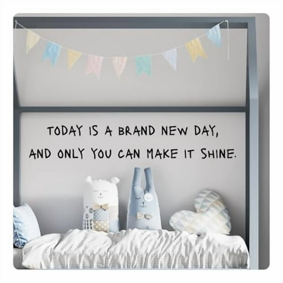 My Vinyl Story - Today is a New Day - Inspirational Motivational Wall Decal Sticker Quote Art Decor Positive Saying Classroom Kids Room Library, Removable (Black, 48x9 inches)