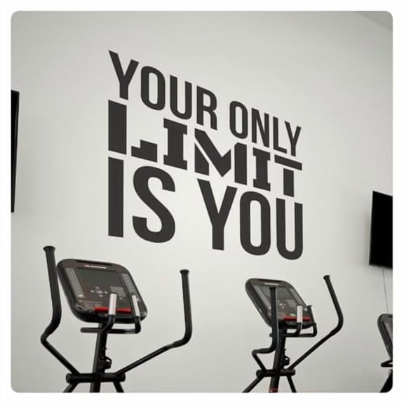 My Vinyl Story - Your Only Limit is You - Large Inspirational Motivational Wall Decal Sticker Quote Vinyl Art Decor for Home Office Gym Classroom, Removable (Black, 24x22 inches)