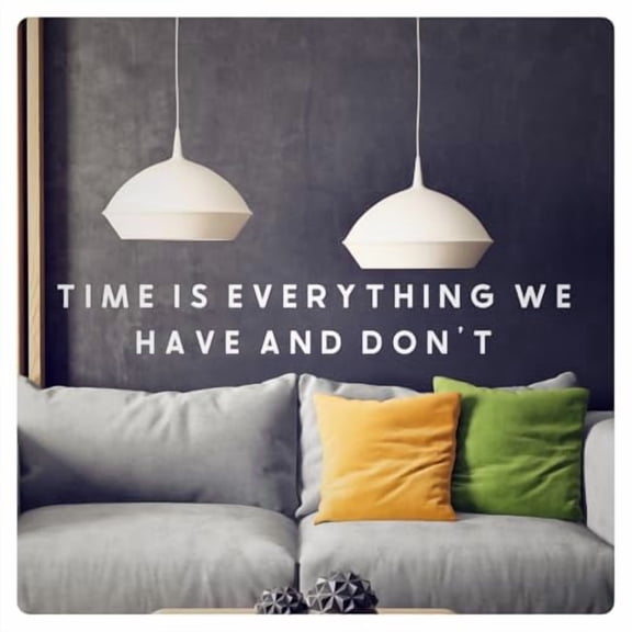 My Vinyl Story - Time is Everything - Inspirational Motivational Wall Decal Sticker Quote Art Decor Positive Daily Affirmation Saying for Home Office Classroom Bedroom, Removable (White, 60x9 inches)