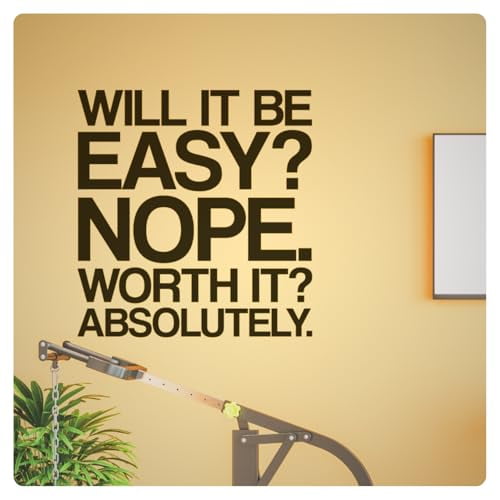 My Vinyl Story - Will It Be Easy Wall Decal - Motivational Sticker Quote, Inspirational Vinyl Art Decor Saying for Home Gym, Fitness, Workout, Office - Easy to Apply, Removable (Black, 10x11 inches)