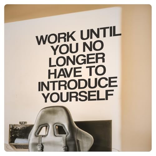 My Vinyl Story - Work Until You No Longer - Motivational Inspirational Wall Decal Sticker Quote Vinyl Art Decor for Home Office Classroom Gym Positive Affirmation, Removable (Black, 31x29 inches)