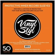 Vinyl Styl  12 Inch Inner Record Sleeves - Square Corner - 50 Count White [BAGS / SLEEVES]