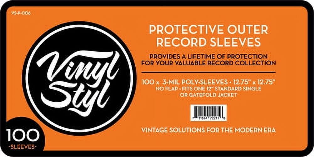 Vinyl Styl 45 RPM Vinyl Record Protective Outer Sleeves - 7 - 50 Ct (Clear)