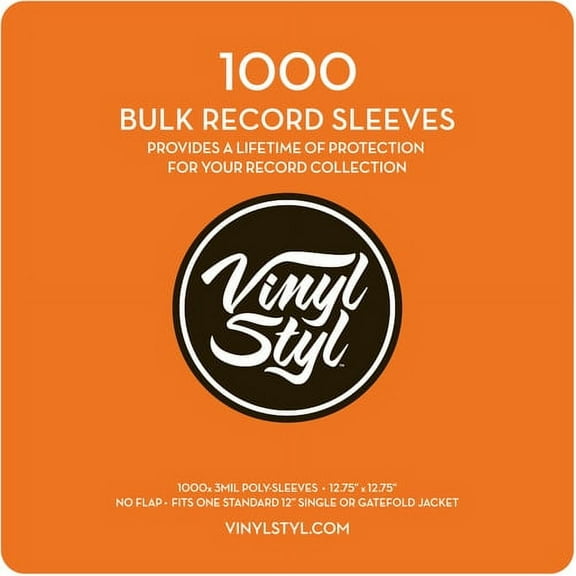 Vinyl Styl Record Protective Outer Sleeves, Clear, 1000 Count