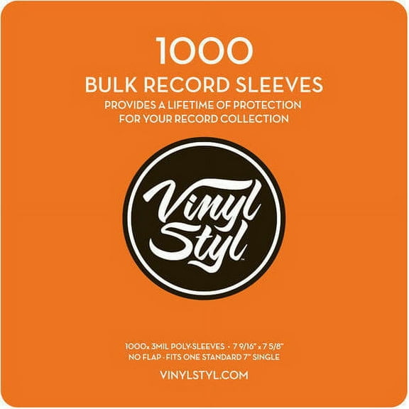 Vinyl Styl 45 RPM Record Outer Sleeve 1000CNT Bulk - Vinyl Styl™ 45 RPM Vinyl Record Protective Outer Sleeves - 7" - 1000 Ct (Clear) - Accessories