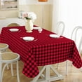 thumbnail image 1 of Vinyl Tablecloth Buffalo Plaid Rectangle 60 x 120 Inch with Flannel Backing, Waterproof & Non Slip Plastic Table Cloth, Heavy Weight Table Cover for Dining, Party, Indoor, Red and Black, 1 of 6