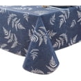 thumbnail image 1 of Vinyl Tablecloth with Flannel Backed Waterproof Oil-Proof PVC Table Cloth Stain-Resistant Wipeable Easy Care Table Cover for Indoor and Outdoor (Blue Pattern 2, 60 x 84 Inch Rectangle), 1 of 6