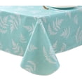 thumbnail image 1 of Vinyl Tablecloth with Flannel Backed Waterproof Oil-Proof PVC Table Cloth Stain-Resistant Wipeable Easy Care Table Cover for Indoor and Outdoor (Lake Blue Pattern 2, 60 x 60 Inch Square), 1 of 6