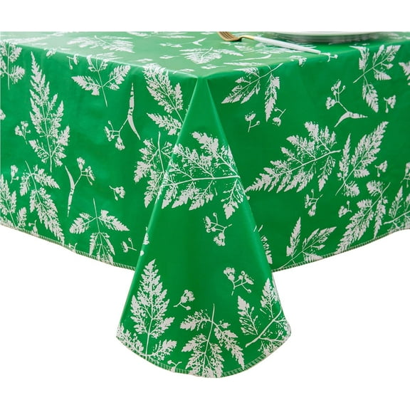 Vinyl Tablecloth with Flannel Backed Waterproof Oil-Proof PVC Table Cloth Wipeable Spill-Proof Plastic Table Cover for Indoor and Outdoor(Flower, 60 x 84 Inch Rectangle)
