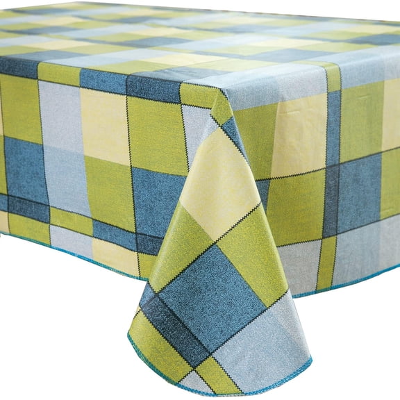 Vinyl Tablecloth with Flannel Backed Waterproof Oil-Proof PVC Table Cloth Wipeable Spill-Proof Plastic Table Cover for Indoor and Outdoor(Flower, 60 x 84 Inch Rectangle)