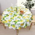 thumbnail image 1 of Vinyl Tablecloth with Flannel Backed Waterproof Oil-Proof PVC Table Cloth Wipeable Spill-Proof Plastic Table Cover for Indoor and Outdoor(Lemon, 60 x 60 Inch Round), 1 of 5