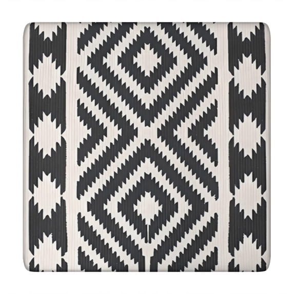 Vinyl Tablecloth Minimalist Artistic Abstraction Bohemian Style, Waterproof with Elastic Edge and Backing