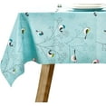 thumbnail image 1 of Vinyl Tablecloth Oblong Plastic Wipeable Heavy Duty Waterproof Spillproof Vynle Oilcloth PVC Tablecloths BBQ Cyan Bird 60x 84 Inch, 1 of 6