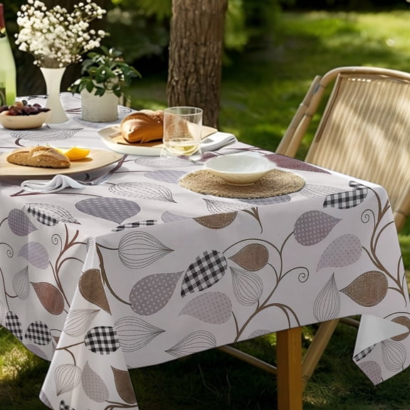 VEROLLY Waterproof Rectangle Tablecloth, Reusable PVC Table Cover for Indoor Outdoor Use, Easy Clean