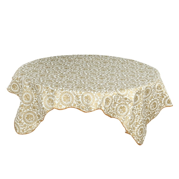 Vinyl Tablecloth Round Table 71 Dia God Flower Pattern waterproof