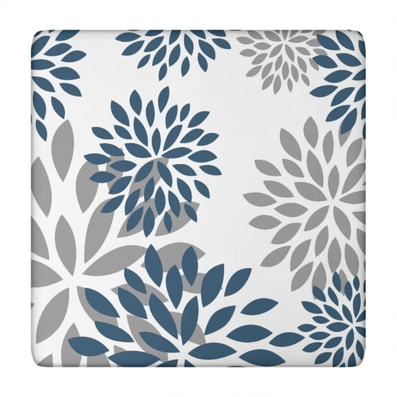 Vinyl Tablecloth Square Boho Chic Earthy Style, Waterproof Elastic Fitted Table Cover, Backed for Indoor Outdoor Use