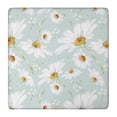 thumbnail image 1 of Vinyl Tablecloth Square Fitted with Daisy and Wildflower Artwork, Rustic Boho Chic Elastic Floral Cover for Indoor Outdoor Dining, 1 of 6