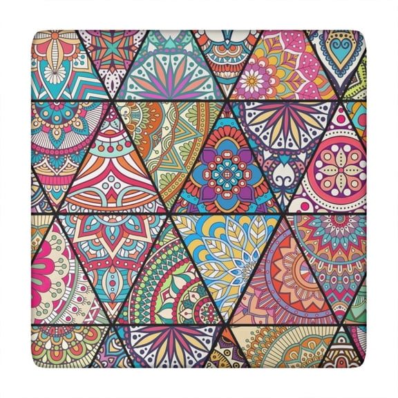 Vinyl Tablecloth Wood Grain Artistic home accents Earthy Tribal Style, Waterproof and Wipeable, Secure Fit for 34-36” Tables
