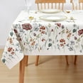 thumbnail image 1 of Vinyl Tablecloths for Rectangle Tables Reusable PVC Waterproof Plastic Table Cloth Oilcloth Long Tablecloth for Baby ShowerSpillproof Wipeable Table Cover 60 x 102 Beige Floral Bird, 1 of 6
