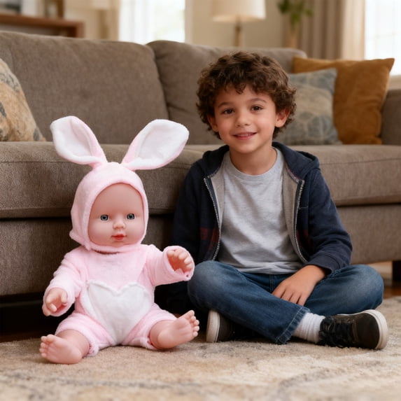 Vinyl Talking Doll Toys,Washable Soft Rubber Doll Toys,Interactive Sound Making Doll Toys,Play House Companion Toys,Emotional Comfort Decorative Toys,Language Development Early Education Toys
