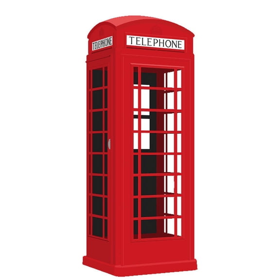 Vinyl Telephone Booth Decor Design Home Adhesive Wall Decal | 15 Inches x 30 Inches Removable Living Room Bedroom Telephone Kiosk Public Call Box Phone Booth Wall Decoration Sticker - Multi-color
