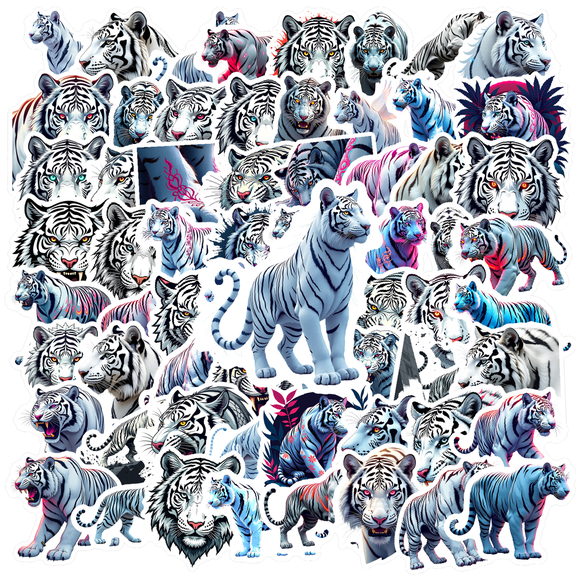 Vinyl Tiger Stickers Waterproof Wildlife Stickers for Notebooks Laptops DIY