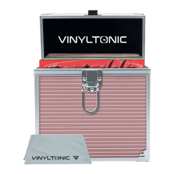 Vinyl Tonic 7" Or 12" Vinyl LP Storage Case with Cloth 3 Colours to Choose from Rose Gold 7"
