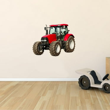 Vinyl Tractor Vehicle Decor Design Home Art Wall Decoration Sticker | 22" x 28" Removable Kids Bedroom Living Room Engineering Agricultural And Construction Vehicle Wall Decal - Multi-color