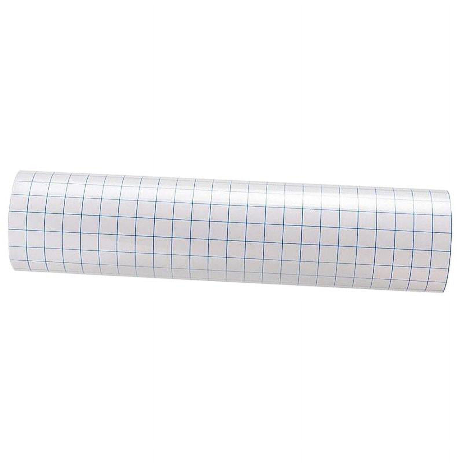 Vinyl Ease 12 inch x 20 Feet Roll of Clear Vinyl Transfer Tape with Grid Is A Medium Tack Adhesive, 1 inch grid. American Made Application Tape for