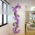 thumbnail image 1 of Vinyl Tree Of Life 3D Flower Wall Sticker Art Mural Home Decor Vase Removable Bedroom Living Room Decoration Wall Stickers purple 24X80cm, 1 of 2