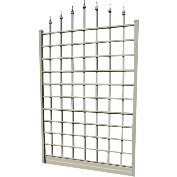 Vinyl Trellis, Outdoor Plant Support Frame, 57" x 95", White - Decorative Grid-Style Lattice for Climbing Vines & Flowers, Use Against Walls or Fences