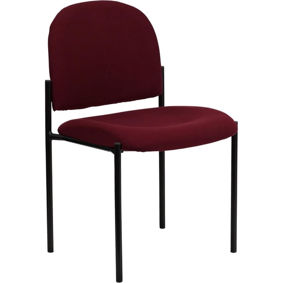 Vinyl Upholstered Stackable Side Chair with Padded Seat for Reception, Living Room or Office, Modern Stacking Chair, Black