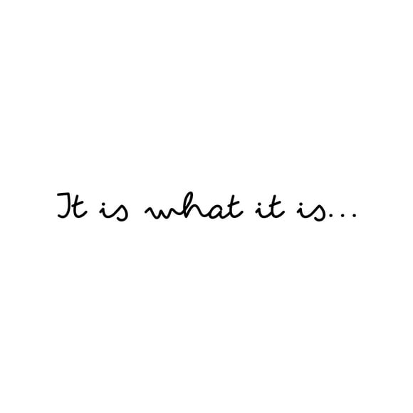 Vinyl Wall Art Decal - It Is What Is Is - 2.5" x 25" - Trendy Inspiring Lovely Optimistic Quote Sticker For Bedroom Closet Living Room School Office Coffee Shop Gym Fitness Decor (Black)