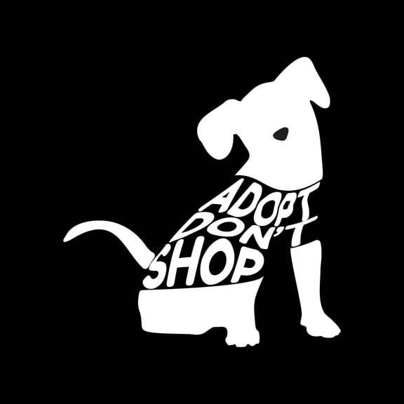 Vinyl Wall Art Decal - Adopt Don't Shop - 4" x 4" - Cute Shapes Icon Dog Mom Quote Bumper Sticker For Car Window Thermos Coffee Mug Luggage Office Notebook Laptop Decor