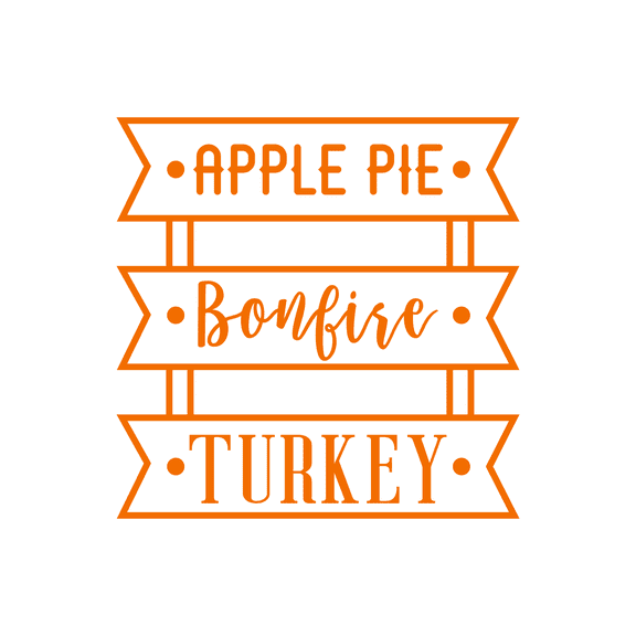 Vinyl Wall Art Decal - Apple Pie Bonfire Turkey - 17" x 17" - Trendy Cute Funny Thanksgiving Season Quote Sticker For Living Room Kitchen Restaurant Office Kitchenette Coffee Shop Decor