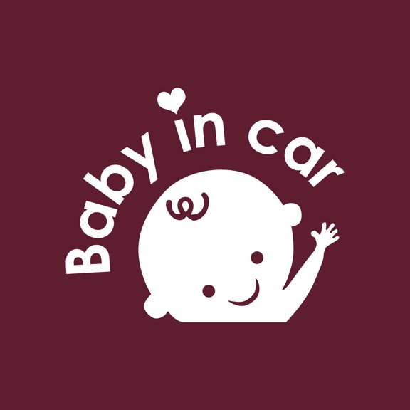Vinyl Wall Art Decal - Baby In Car - 6" x 5" - Lovely Happy Baby Icon Cute Design Modern Moms Quote Bumper Sticker For Car Window Family Minivan Cars Decor